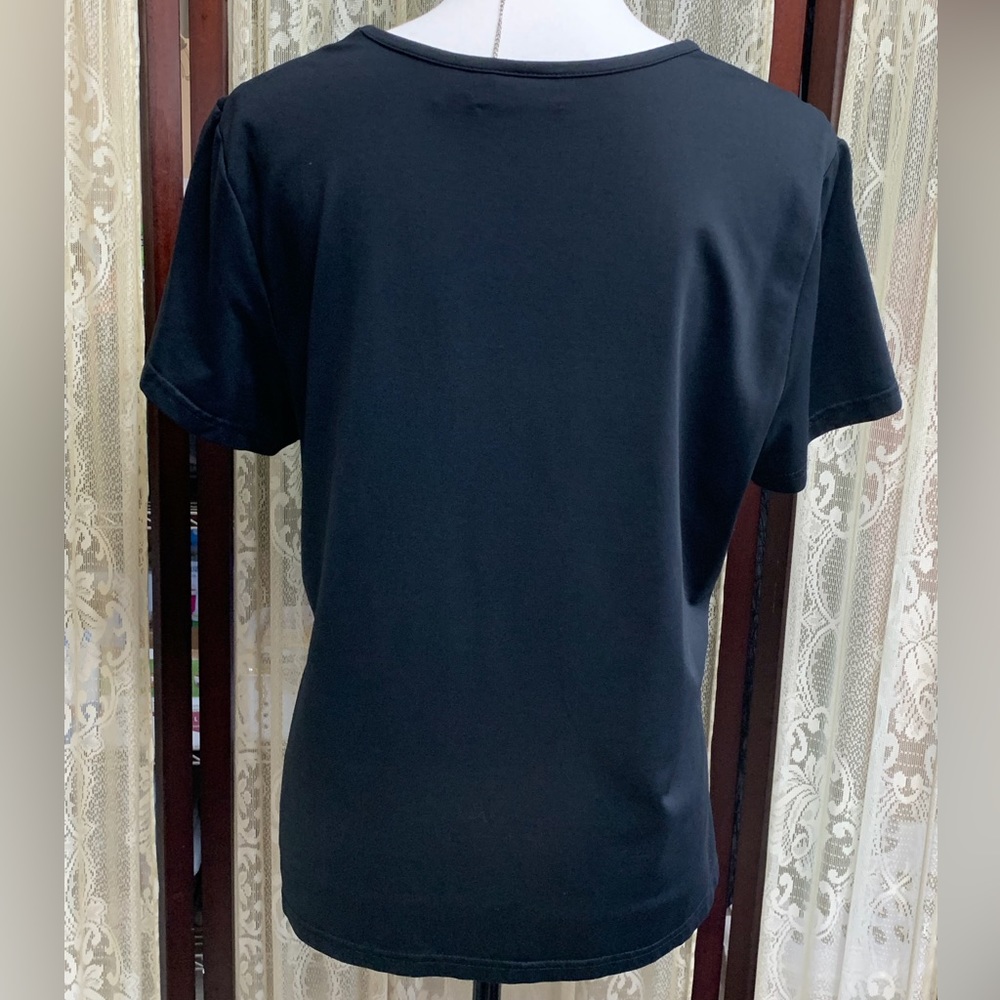 CROFT & BARROW S/S PLAIN BLACK TOP - SZ XL - Picture 2 of 4